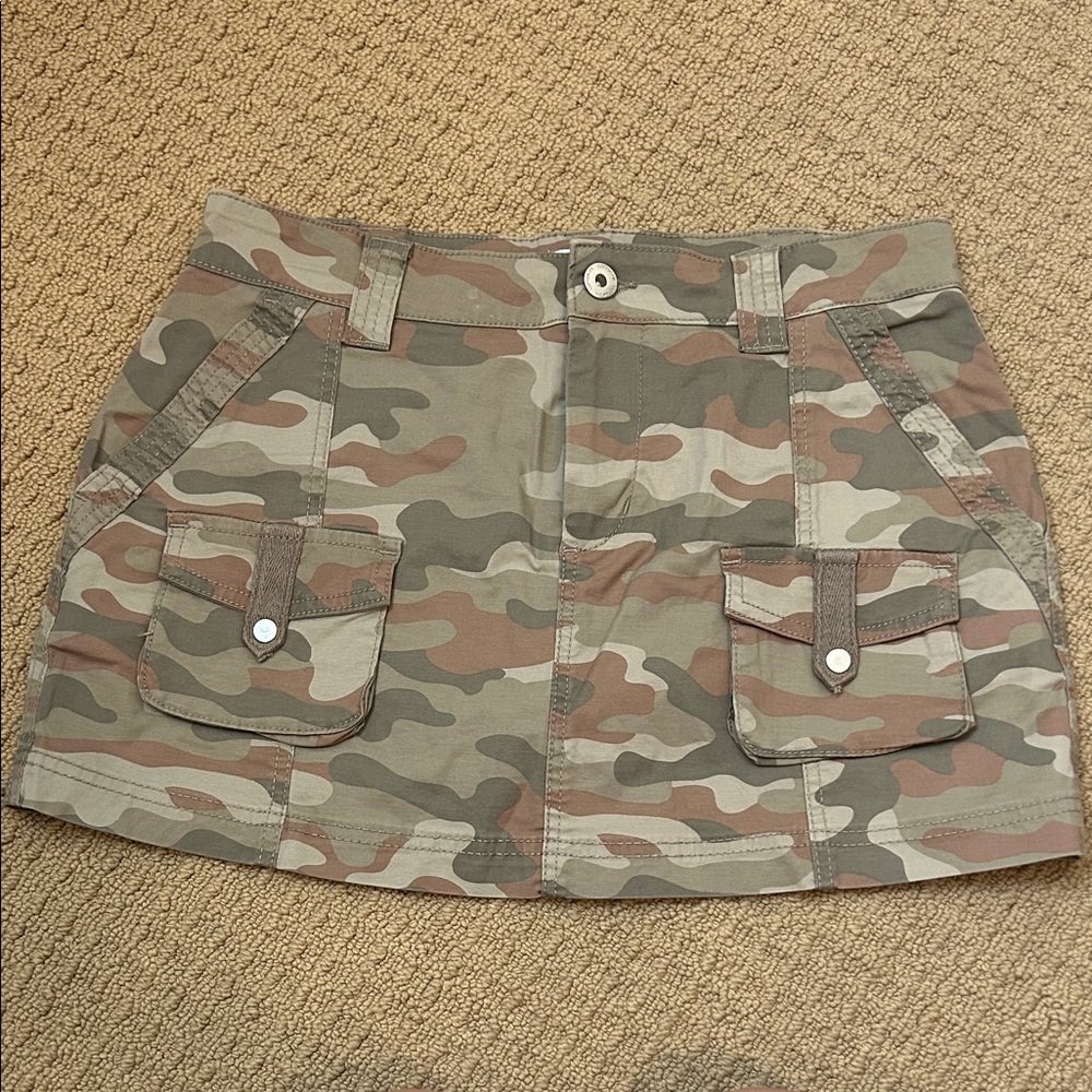 Cotton On Camouflage Mini Skirt - Green Camo